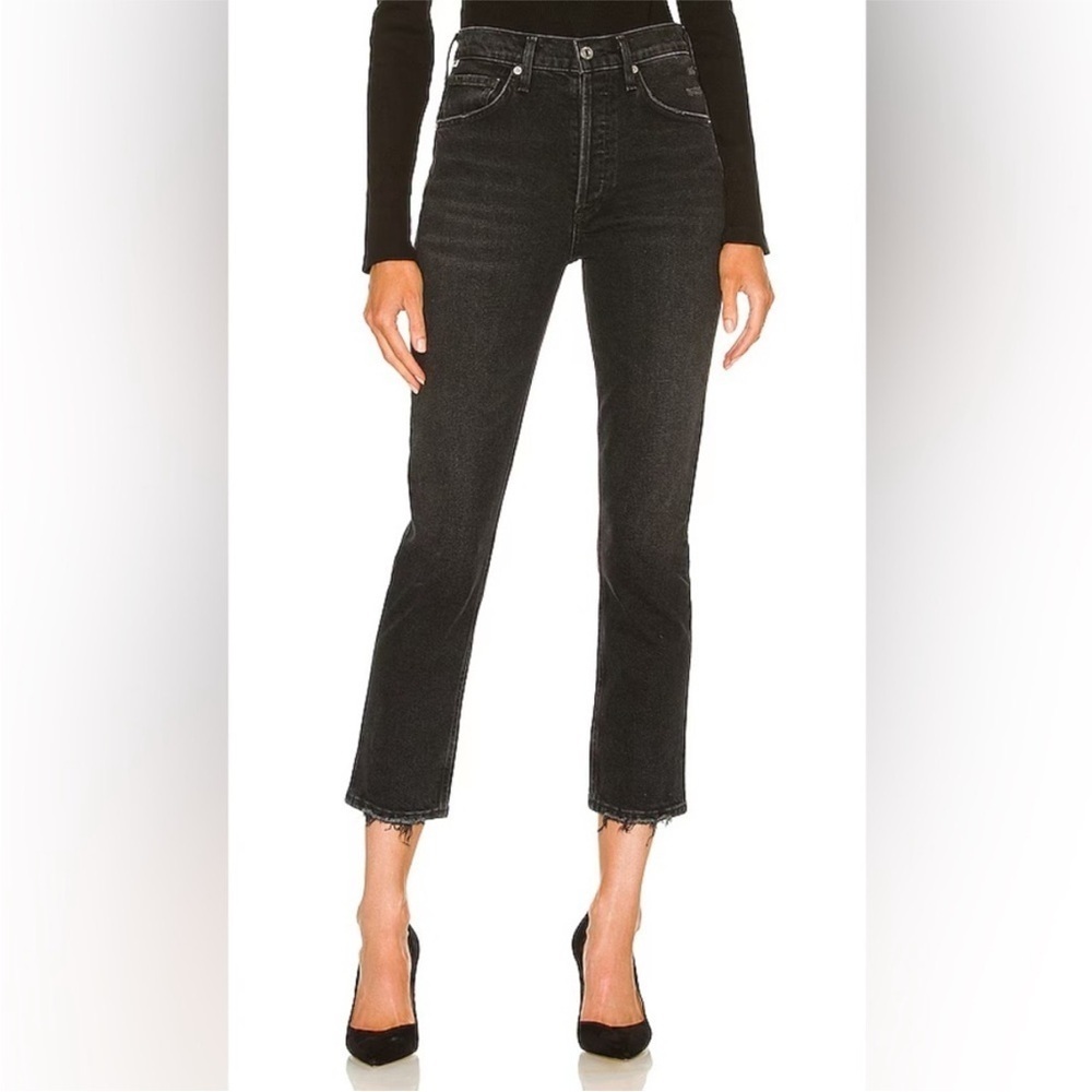 Citizens Of Humanity Jolene High Rise Vintage Slim Stormy Black Denim Women’s 29